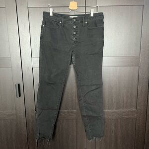Madewell 9” High Rise Skinny Black Jean Sz 32